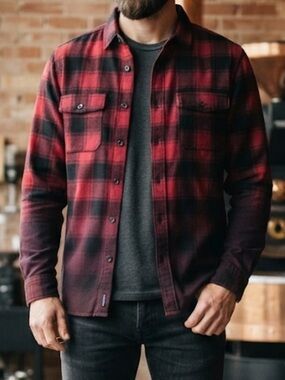 Red and Black Ombré Flannel from Blue Crown